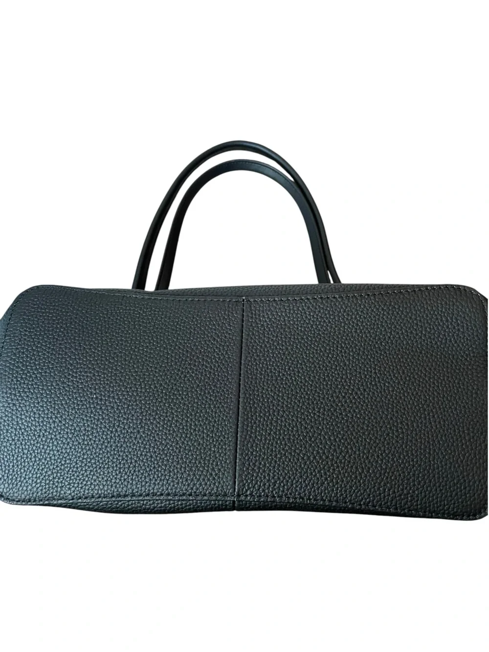 MOORILOOM Black Pebbled Genuine Leather Tote Bag Minimalist Roomy